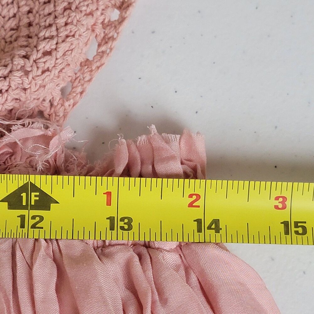 Papaya Maxi Dress Women's Large Pink Crochet Lace Bohemian Sleeveless Summer NWT - Picture 7 of 9